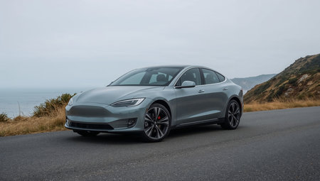 Style Electric Sedan by the Coastの素材