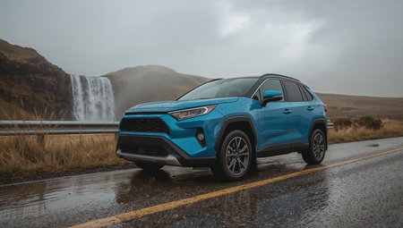 Blue SUV by Waterfallの素材