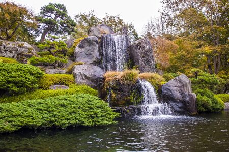 Waterfall in The Gardenの写真素材