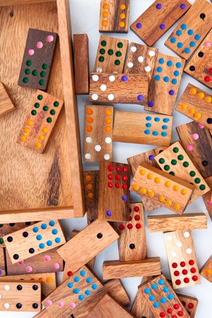 Wood domino.の写真素材