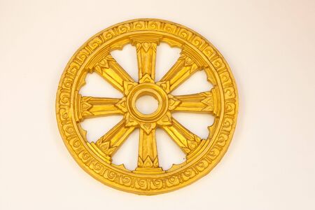 Wheel of Dhamma, symbol of Buddhismの写真素材
