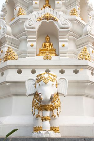 Elephant in traditional Thai style molding art