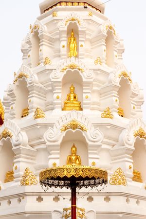 Buddha images and pagoda, Chiang Rai province, Thailandの写真素材