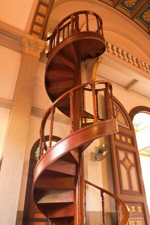 Spiral stairs in Santacruz church, Bangkok, Thailandのeditorial素材