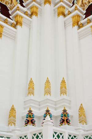 Giant guardians in Wat Pachayatikaram, Bangkok, Thailandの写真素材