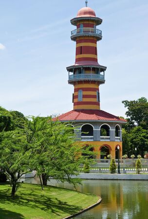 Watchtower of Bangpa-in palace, Thailandの写真素材