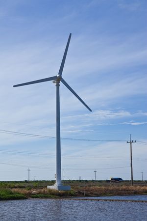 Wind turbine generator in country of Thailandの写真素材