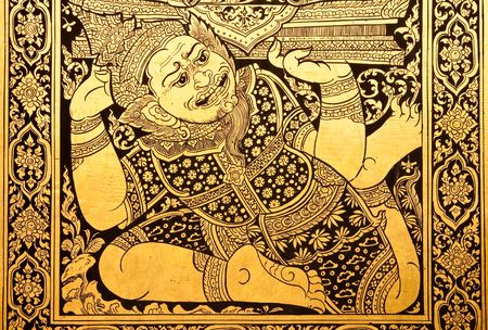 Traditional Thai style painting artの写真素材