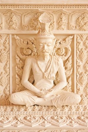 Ascetic statue in Thai style molding artの写真素材