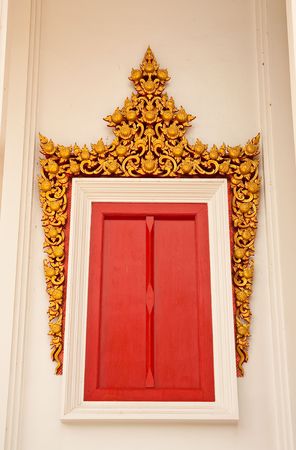 Traditional Thai style church windowの写真素材