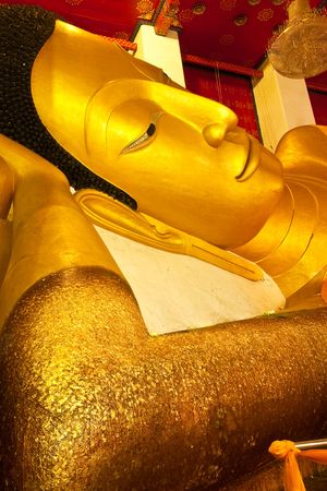 Reclining Buddha image, Thailandの写真素材