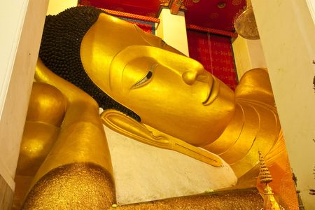 Reclining Buddha image, Thailandの写真素材