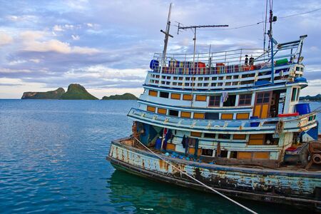 Thai style fishery boat, Thailandの写真素材