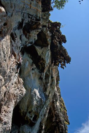 Mountain climber, Rai Lay beach, south of Thailandの写真素材