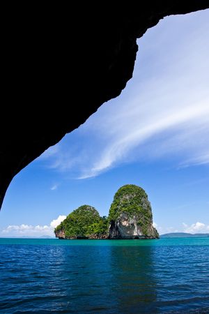View of Rai Lay beach, south of Thailandの写真素材