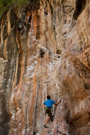 Mountain climber, Rai Lay beach, south of Thailandの写真素材