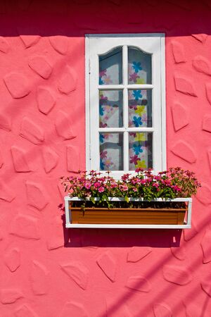 Window and flower boxの写真素材
