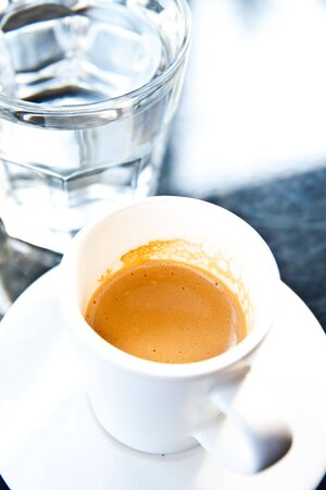 Coffee and waterの写真素材