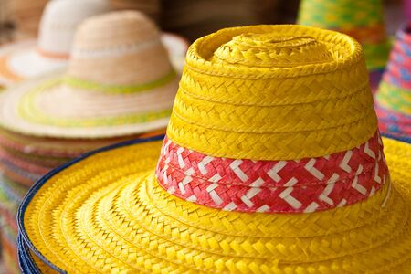 Handmade hat, made from natural raw materialの写真素材