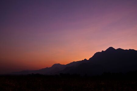 Moun in north of Thailand at twilightの写真素材