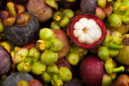 Mangosteen, tropical fruitの写真素材