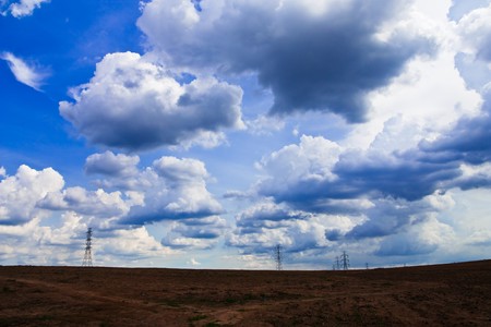 Electric pillar under constructionの写真素材