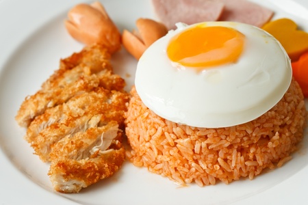 Set of American style breakfastの写真素材