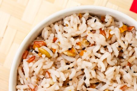 Colorful rice and mixed cerealsの写真素材