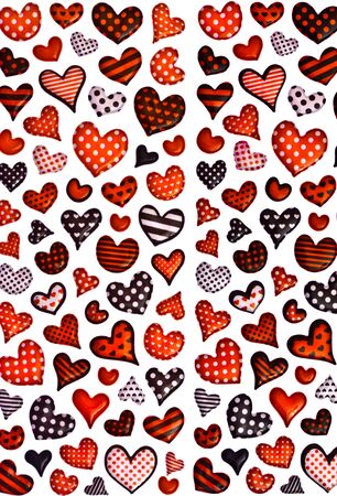 Colorful hearts on white backgroundの写真素材