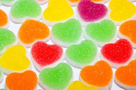 Colorful heart shape jelly