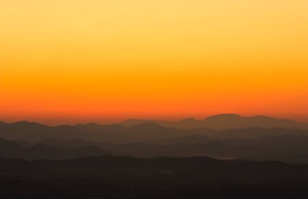 Mountain in northeast of Thailand at sunsetの写真素材