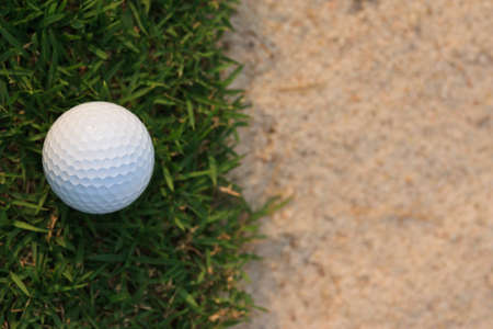 Golf ball on green grassの写真素材