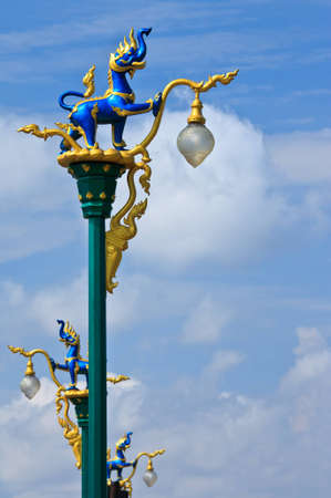 Native Thai style street lamp pillarの写真素材