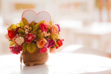 Colorful artificial flowers made from clothの写真素材