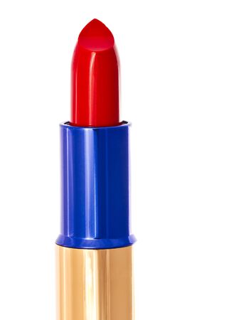 Macro shot of lipstick isolated on white backgroundの写真素材
