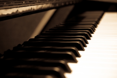 Close up shot of piano keyboardの写真素材
