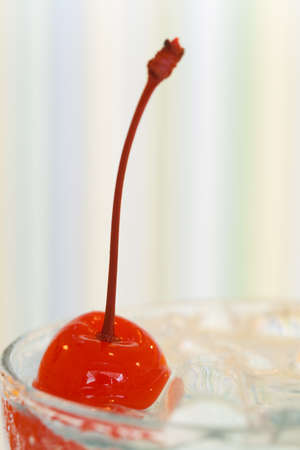 Colorful ice drink whith cherry on topの写真素材
