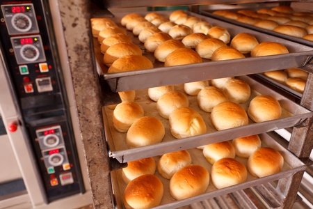Group of fresh bread in bakery houseの写真素材