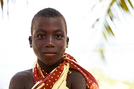 Kid from fisherman village beside see, Ghana, West Africa