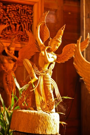 Wooden carve statueの写真素材