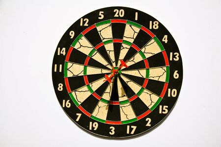 Dart board on white background