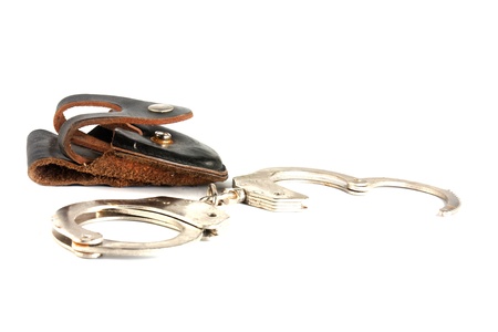 Handcuffs isolated on white background