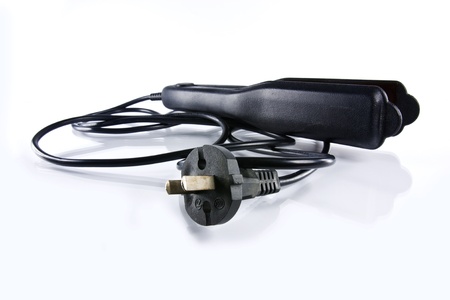 Hair iron isolated on white backgroundの写真素材