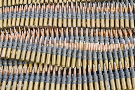 Stack of  machine gun ammunitionsの写真素材