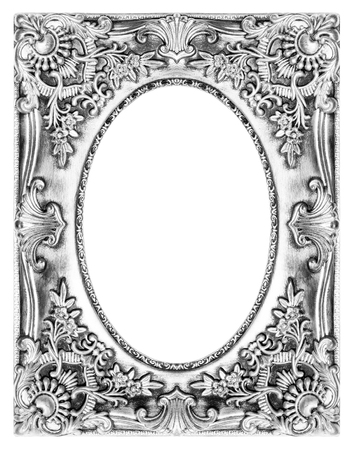 The antique picture frame on the white backgroundの写真素材