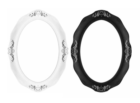 Classic picture frame isolated on white backgroundの写真素材