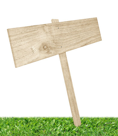 Wooden sign isolated on whiteの写真素材