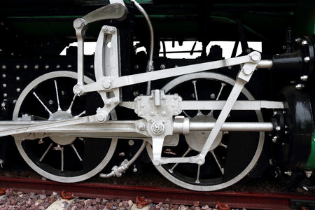  old steam locomotive wheel and rods