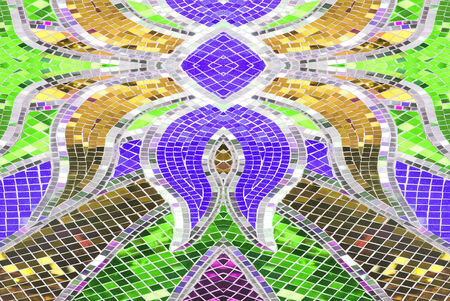 Mosaic wall decorative ornament from colorful glass