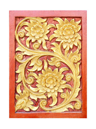 Pattern of flower carved on white backgroundの写真素材